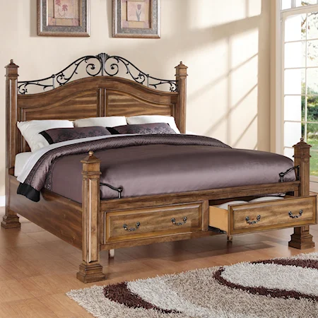 California King Storage Bed with 2 Drawers